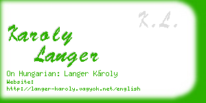 karoly langer business card
